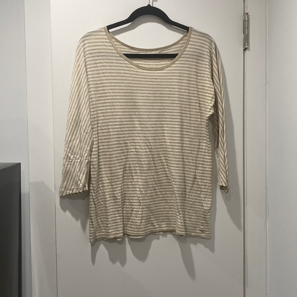 Tan and white stripe shirt